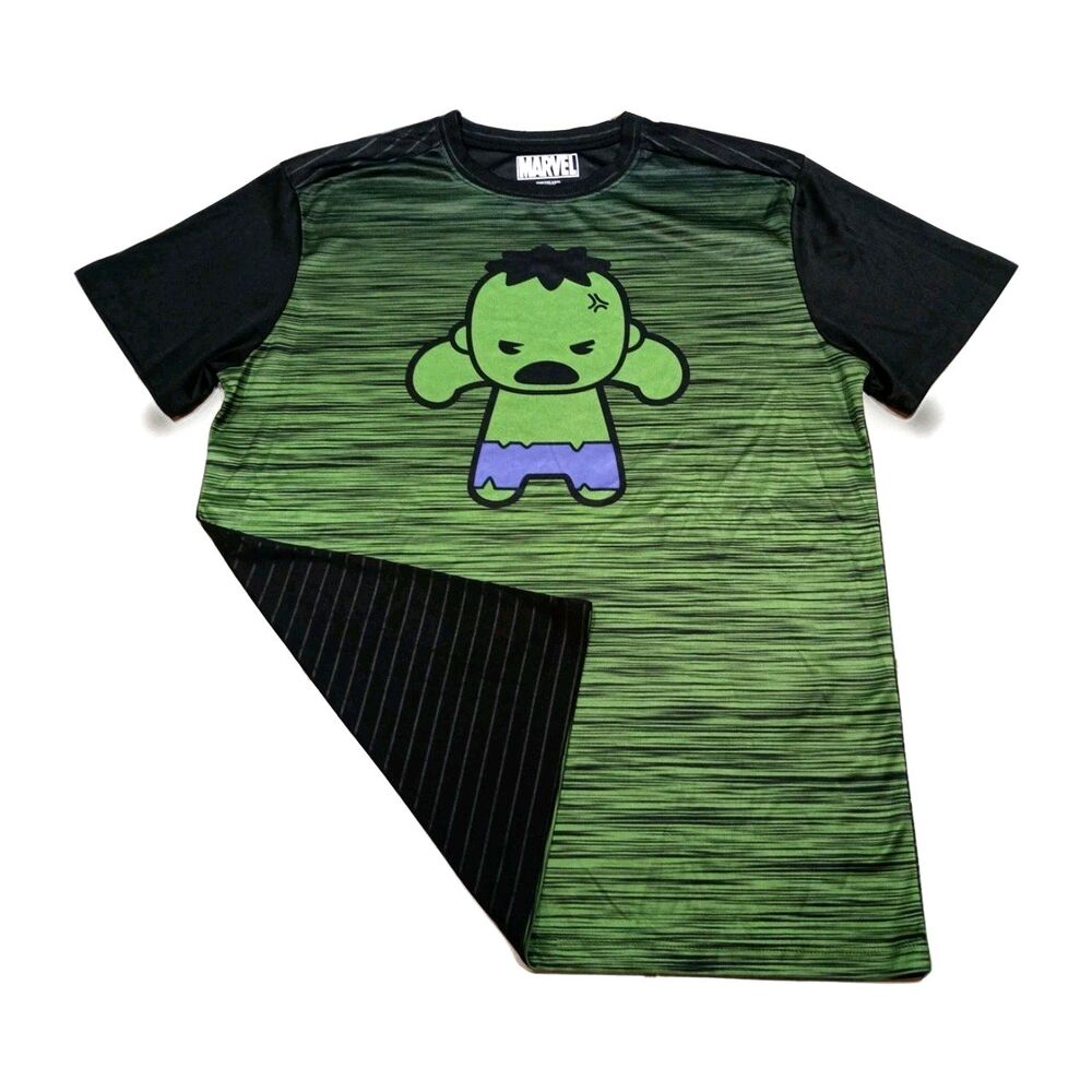 Marvel Baby Hulk Pop Mens T-Shirt Polyester Black and Green Sz Large